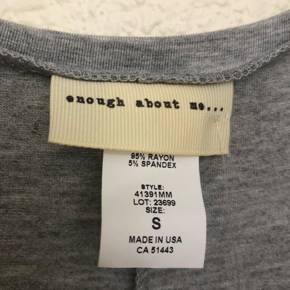 ENOUGH ABOUT ME Juniors Small "Irish-ish" Tank Top Muscle Tee Gray NWT - Picture 13 of 13